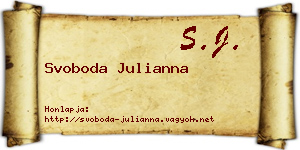 Svoboda Julianna névjegykártya